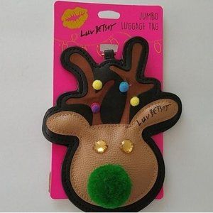 Betsey Johnson Reindeer Luggage Tag New with Tags